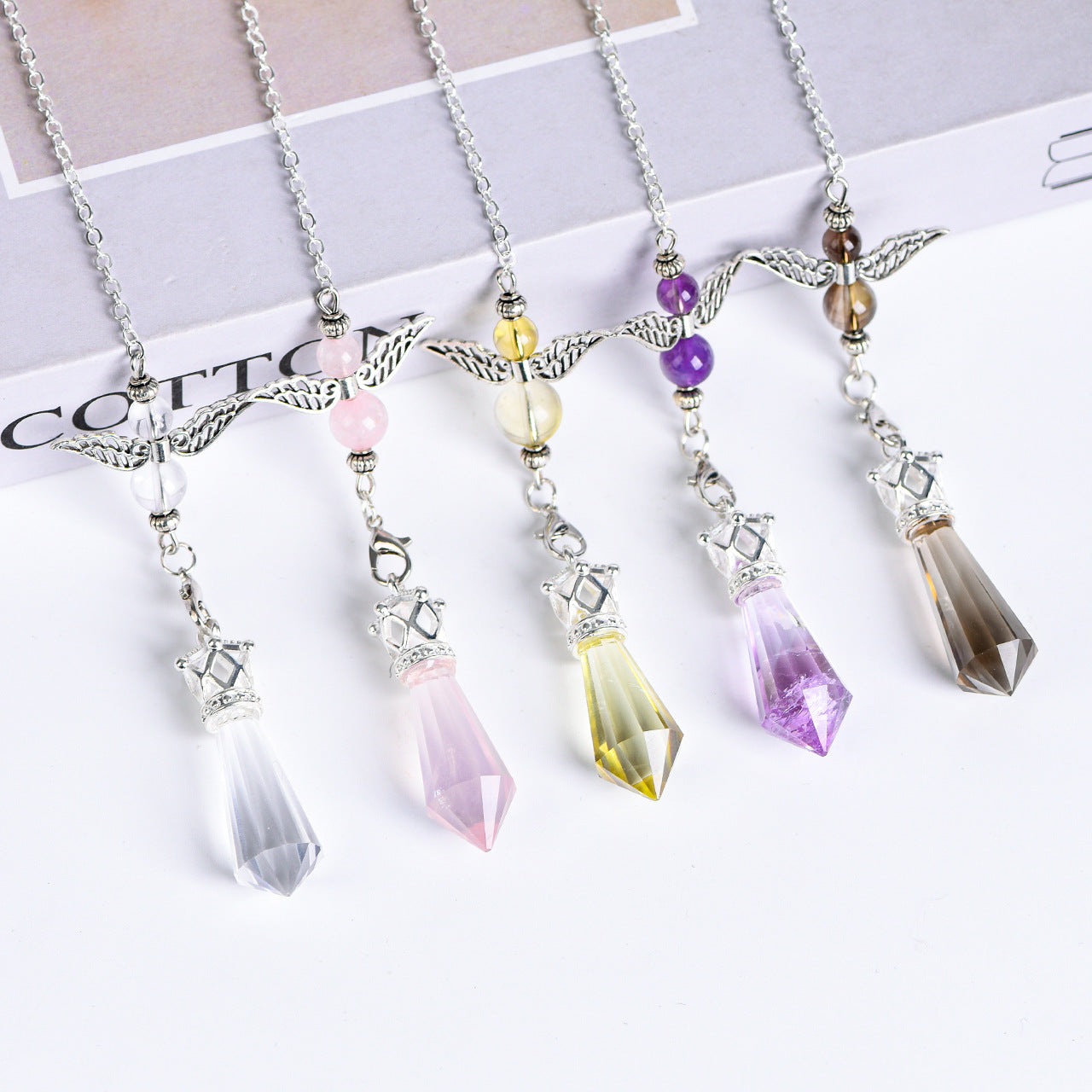 Natural crystal new overseas angel crystal pendulum pendant with twelve sections