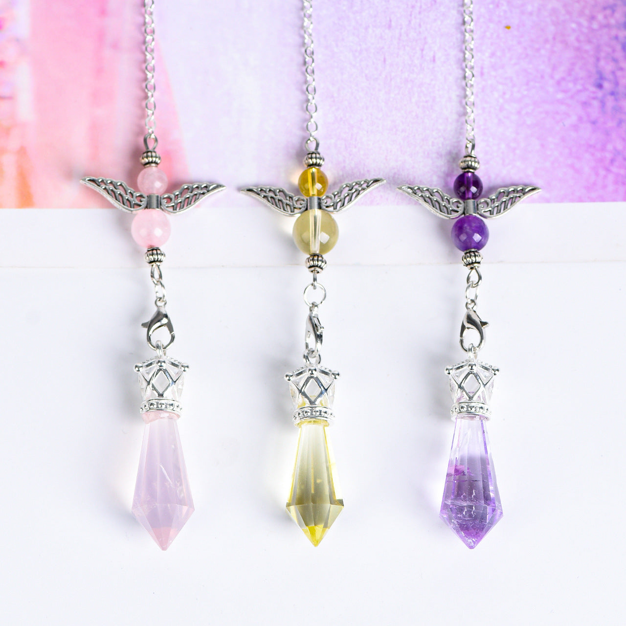 Natural crystal new overseas angel crystal pendulum pendant with twelve sections