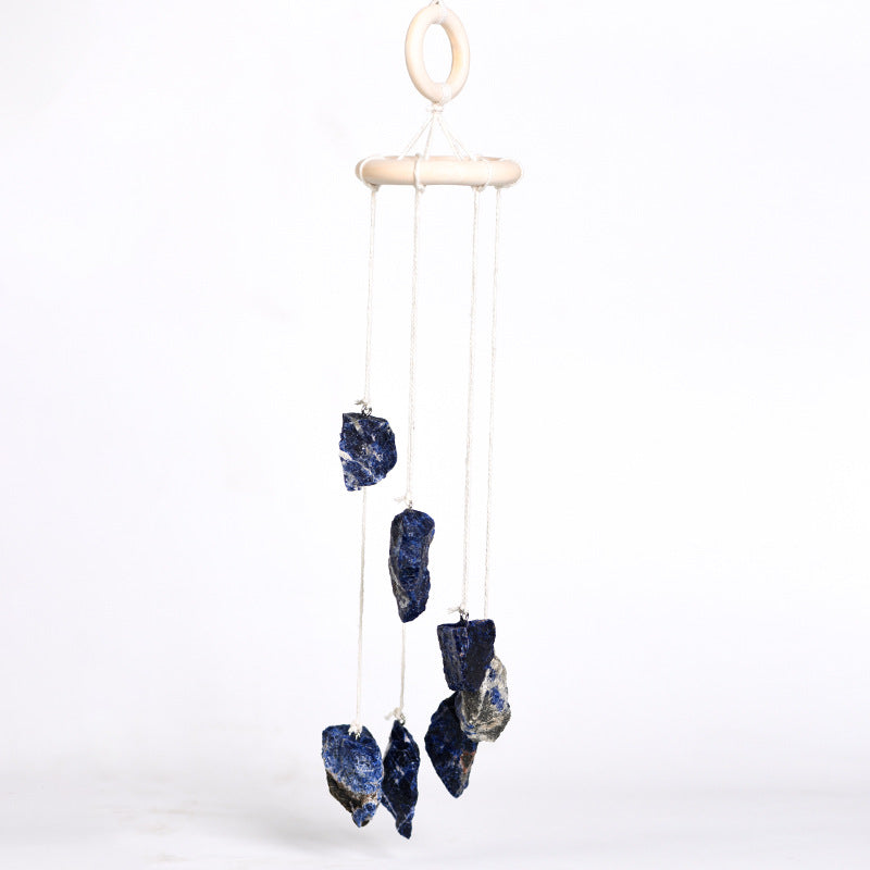 Irregular raw stone wind chime window bell car decoration multi-color agate elegant