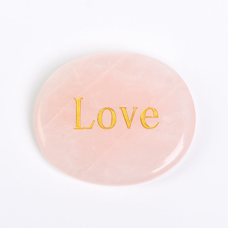 Rose Quartz Colorful Thumb Massage Stone